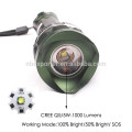 Q5 / 5W-1200 Lumens, lanterna de alumínio do foco do diodo emissor de luz do poder superior com bateria de 1 * 18650